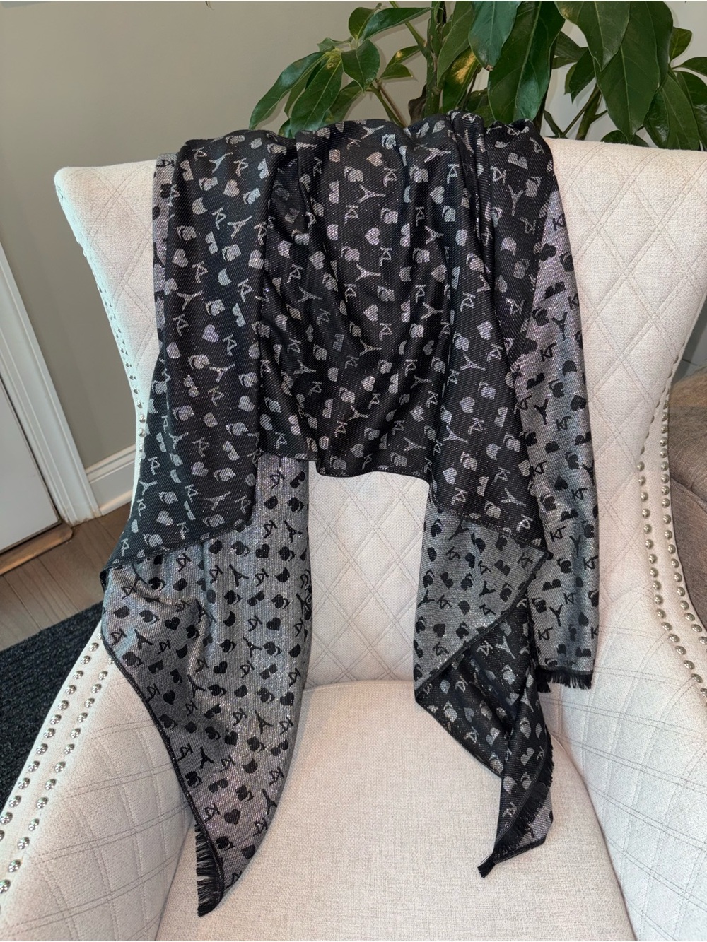 Karl Lagerfeld Metallic shawl/scarf